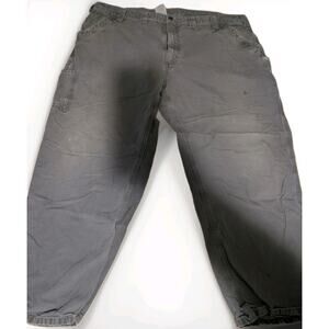 Men’s Workwear 46x 30 Carhartt Pants Gray Canvas Carpenter RN 14806 Some Flaws